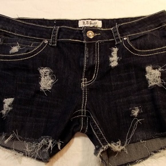 B.B. JEANS Woen's, Cut-off Shorts, Sz 15, Blue - Picture 3 of 14